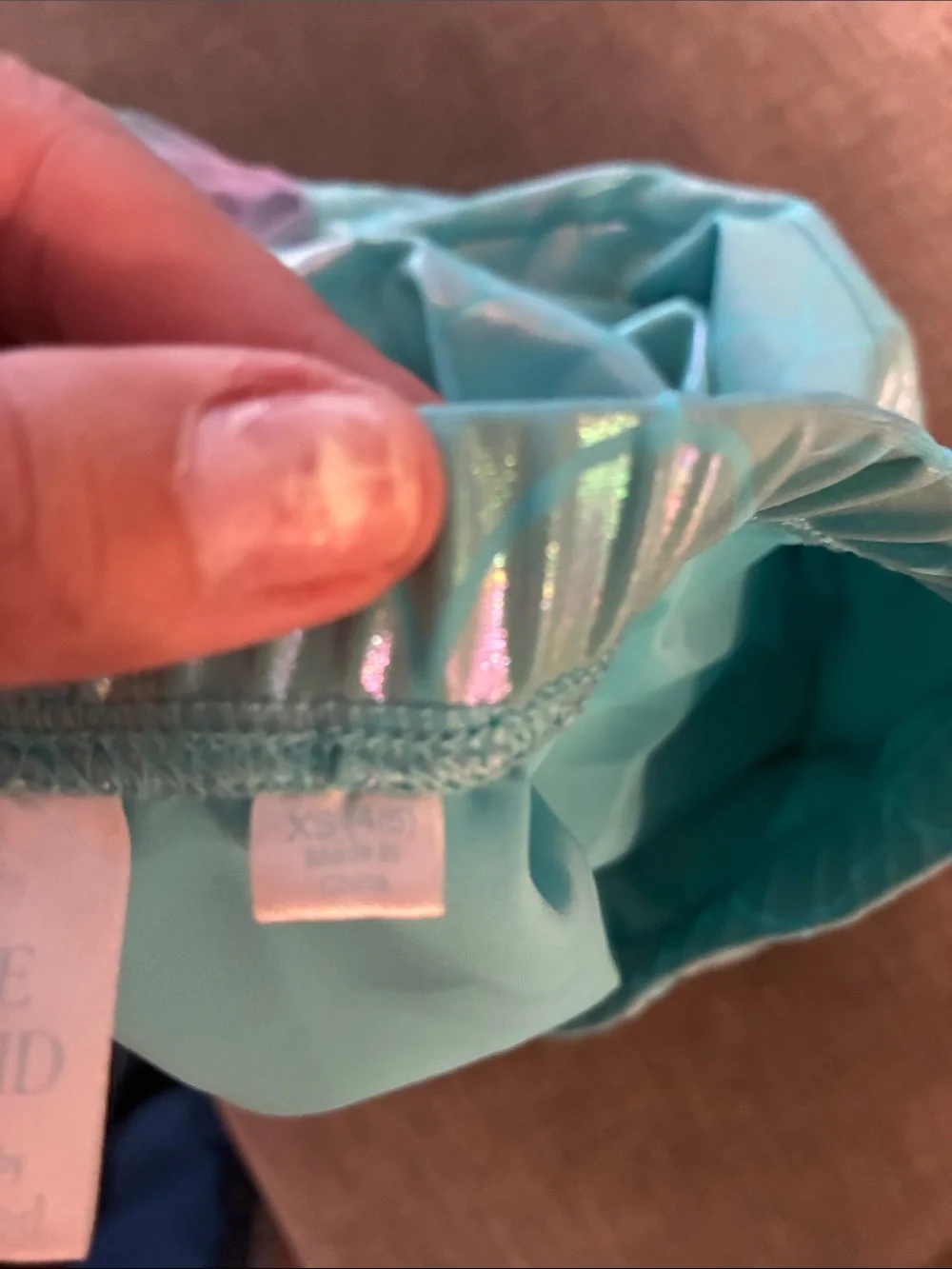 Girls Disney Little Mermaid Aqua Mermaid-Scale Skirt w/ Tulle Ruffle hem